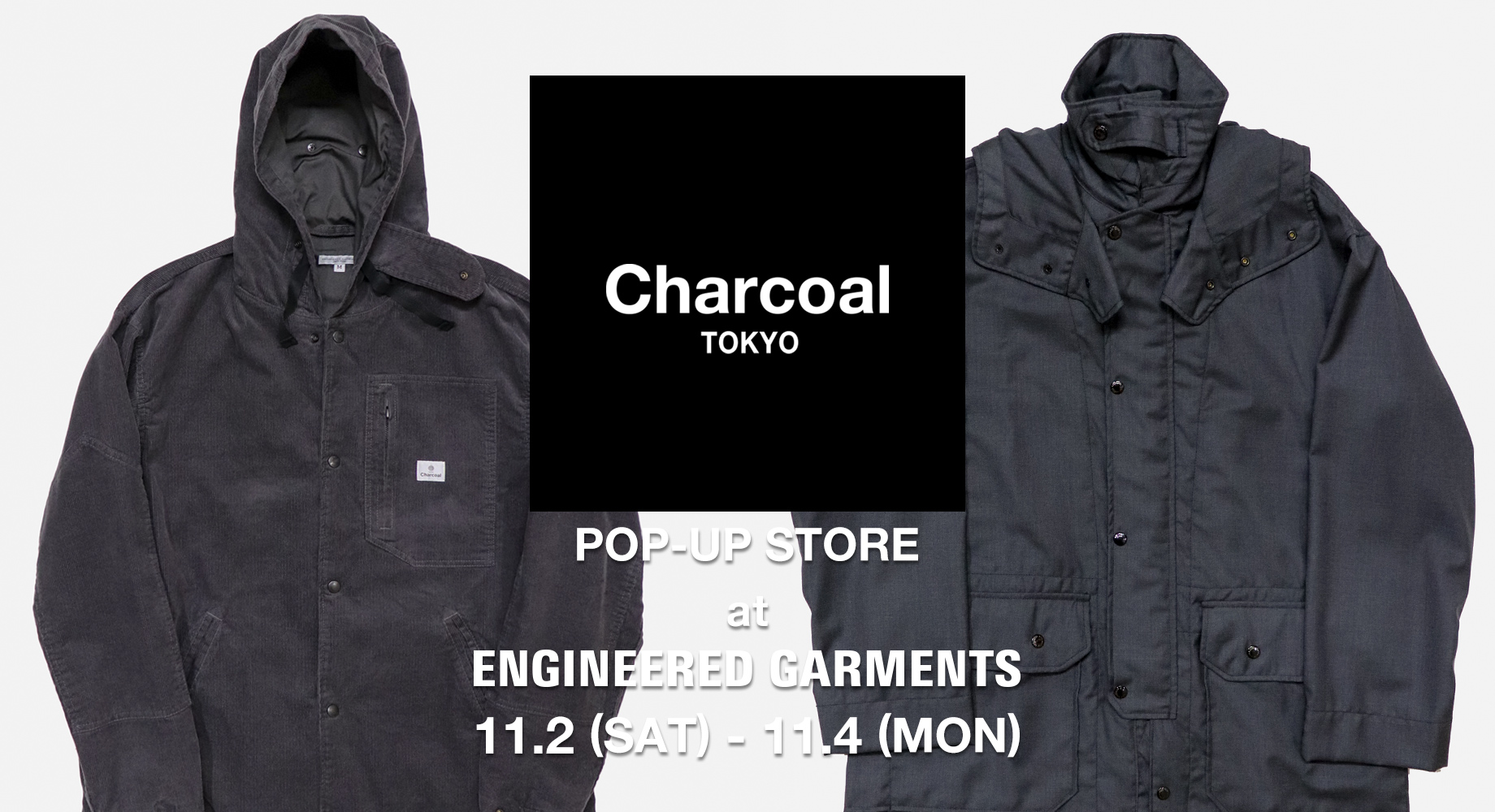 東京・広尾のセレクトショップCHARCOAL TOKYOのPOP-UP STORE ENGINEERED GARMENTS TOKYOで開催